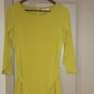 Yellow Calvin Klein Dress Size 8